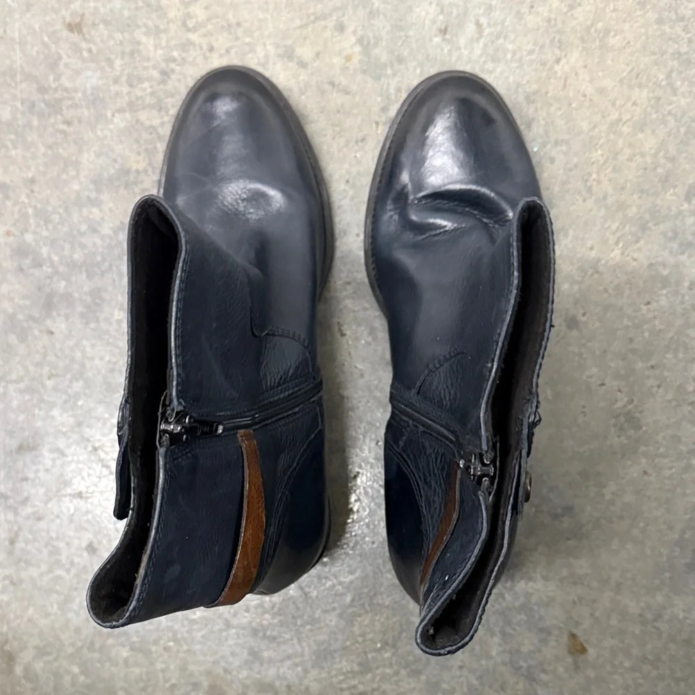 Clarks Dark Leather Ankle Booties